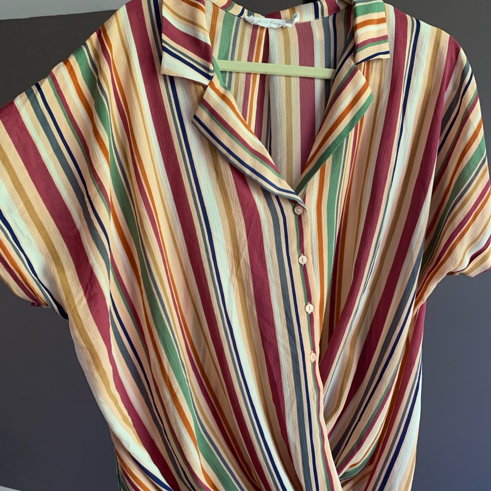 Rainbow striped blouse